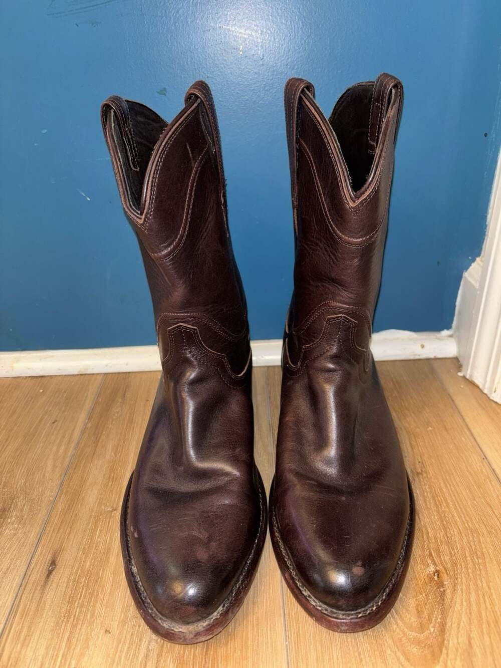 Tecovas The Earl Men's Roper Cowboy Boots in Bourbon Calfskin Leather - Picture 2 of 10